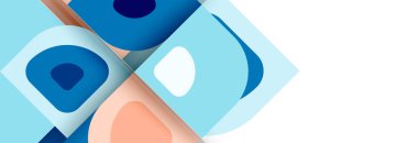 Soyut yuvarlak şekiller ve gölge efektleri tekrarlanan vektör modern geometrik arkaplan kümesi