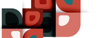 Soyut yuvarlak şekiller ve gölge efektleri tekrarlanan vektör modern geometrik arkaplan kümesi