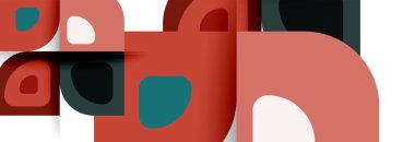 Soyut yuvarlak şekiller ve gölge efektleri tekrarlanan vektör modern geometrik arkaplan kümesi