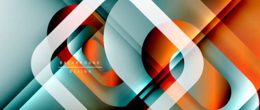 Çizgiler ve modern formlarla vektör geometrik arkaplan. Soyut yuvarlak şekiller, gölge ve ışık efektleri ile akışkan eğimli