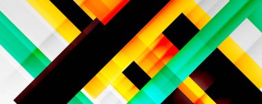 Gölge çizgileri, modern formlar, dikdörtgenler, kareler ve akışkan eğimlere sahip geometrik soyut arkaplanlar. Parlak renkli çizgiler serin arkaplanlar