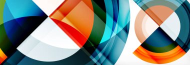 Yuvarlak şekiller, üçgenler ve daireler. Modern soyut arkaplan