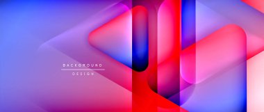 Üçgen geometrik soyut arkaplanı şekillendirir. Üç boyutlu gölge efektleri ve sıvı eğimleri. Metin mesajınız için modern üstüste bindirme formları duvar kağıdı