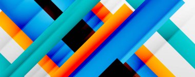 Gölge çizgileri, modern formlar, dikdörtgenler, kareler ve akışkan eğimlere sahip geometrik soyut arkaplanlar. Parlak renkli çizgiler serin arkaplanlar