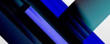 Gölge çizgileri, modern formlar, dikdörtgenler, kareler ve akışkan eğimlere sahip geometrik soyut arkaplanlar. Parlak renkli çizgiler serin arkaplanlar