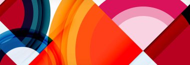 Yuvarlak şekiller, üçgenler ve daireler. Modern soyut arkaplan