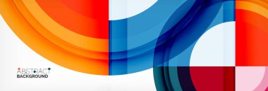 Yuvarlak şekiller, üçgenler ve daireler. Modern soyut arkaplan