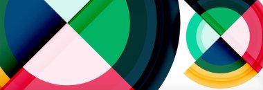 Yuvarlak şekiller, üçgenler ve daireler. Modern soyut arkaplan