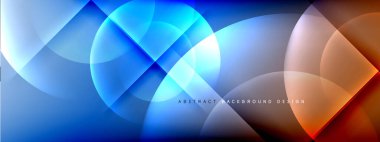 Vektör soyut arkaplan - gölgeler ve ışık efektleri ile sıvı gradyanı üzerinde daire ve çapraz çapraz. Metin için tekno ya da ticari parlak tasarım şablonları