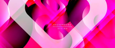 Çizgiler ve modern formlarla vektör geometrik arkaplan. Soyut yuvarlak şekiller, gölge ve ışık efektleri ile akışkan eğimli