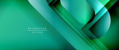 Çizgiler ve modern formlarla vektör geometrik arkaplan. Soyut yuvarlak şekiller, gölge ve ışık efektleri ile akışkan eğimli