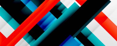 Gölge çizgileri, modern formlar, dikdörtgenler, kareler ve akışkan eğimlere sahip geometrik soyut arkaplanlar. Parlak renkli çizgiler serin arkaplanlar