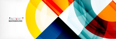 Yuvarlak şekiller, üçgenler ve daireler. Modern soyut arkaplan