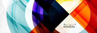 Yuvarlak şekiller, üçgenler ve daireler. Modern soyut arkaplan