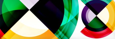 Yuvarlak şekiller, üçgenler ve daireler. Modern soyut arkaplan