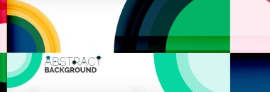 Yuvarlak şekiller, üçgenler ve daireler. Modern soyut arkaplan