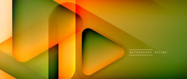 Üçgen geometrik soyut arkaplanı şekillendirir. Üç boyutlu gölge efektleri ve sıvı eğimleri. Metin mesajınız için modern üstüste bindirme formları duvar kağıdı