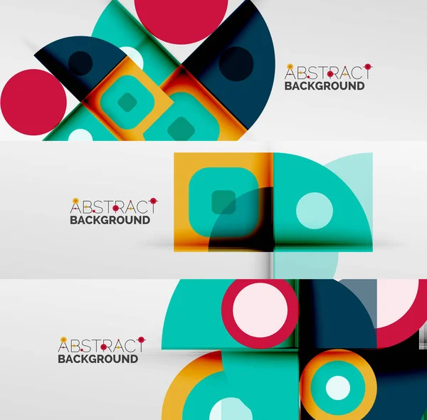 Collection of stylish geometric abstract backgrounds for covers, banners, flyers and posters and other templates — Stock Vector