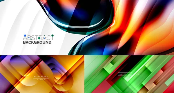 Collection of stylish geometric abstract backgrounds for covers, banners, flyers and posters and other templates — Stock Vector