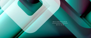 Çizgiler ve modern formlarla vektör geometrik arkaplan. Soyut yuvarlak şekiller, gölge ve ışık efektleri ile akışkan eğimli