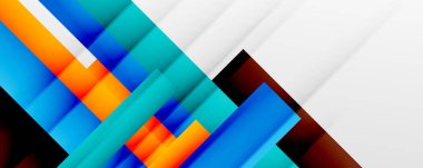 Gölge çizgileri, modern formlar, dikdörtgenler, kareler ve akışkan eğimlere sahip geometrik soyut arkaplanlar. Parlak renkli çizgiler serin arkaplanlar