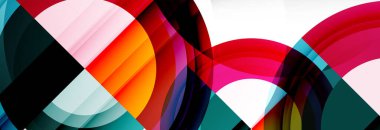 Yuvarlak şekiller, üçgenler ve daireler. Modern soyut arkaplan