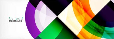 Yuvarlak şekiller, üçgenler ve daireler. Modern soyut arkaplan