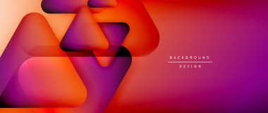 Üçgen geometrik soyut arkaplanı şekillendirir. Üç boyutlu gölge efektleri ve sıvı eğimleri. Metin mesajınız için modern üstüste bindirme formları duvar kağıdı