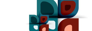 Soyut yuvarlak şekiller ve gölge efektleri tekrarlanan vektör modern geometrik arkaplan kümesi