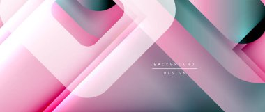 Çizgiler ve modern formlarla vektör geometrik arkaplan. Soyut yuvarlak şekiller, gölge ve ışık efektleri ile akışkan eğimli