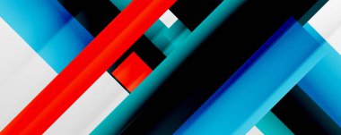 Gölge çizgileri, modern formlar, dikdörtgenler, kareler ve akışkan eğimlere sahip geometrik soyut arkaplanlar. Parlak renkli çizgiler serin arkaplanlar