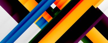 Gölge çizgileri, modern formlar, dikdörtgenler, kareler ve akışkan eğimlere sahip geometrik soyut arkaplanlar. Parlak renkli çizgiler serin arkaplanlar
