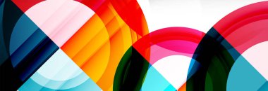 Yuvarlak şekiller, üçgenler ve daireler. Modern soyut arkaplan