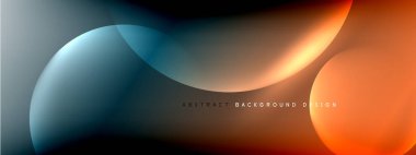 Vektör soyut arka plan sıvı baloncuk daireleri, gölgeler ve ışık efektleri ile sıvı gradyan. Metin için parlak tasarım şablonları