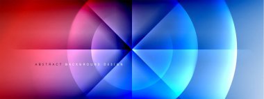 Vektör soyut arkaplan - gölgeler ve ışık efektleri ile sıvı gradyanı üzerinde daire ve çapraz çapraz. Metin için tekno ya da ticari parlak tasarım şablonları