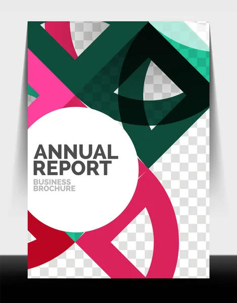 Business flyer annual report, circle and triangle shapes modern design — Stock Vector