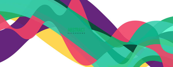 Жидкая волна красочный абстрактный фон. Динамичный красочный яркий векторный дизайн