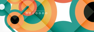 Kapaklar, afişler, el ilanları ve posterler ve diğer şablonlar için çemberler ve çizgiler soyut arkaplan