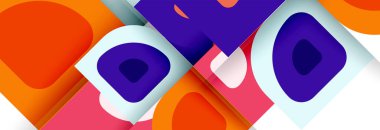 Soyut yuvarlak şekiller ve gölge efektleri tekrarlanan vektör modern geometrik arkaplan kümesi