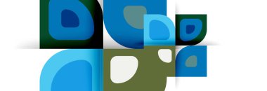 Soyut yuvarlak şekiller ve gölge efektleri tekrarlanan vektör modern geometrik arkaplan kümesi