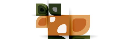 Soyut yuvarlak şekiller ve gölge efektleri tekrarlanan vektör modern geometrik arkaplan kümesi