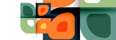 Soyut yuvarlak şekiller ve gölge efektleri tekrarlanan vektör modern geometrik arkaplan kümesi