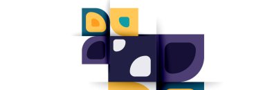 Soyut yuvarlak şekiller ve gölge efektleri tekrarlanan vektör modern geometrik arkaplan kümesi