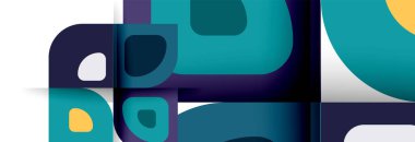 Soyut yuvarlak şekiller ve gölge efektleri tekrarlanan vektör modern geometrik arkaplan kümesi