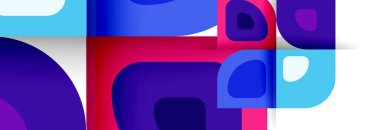 Soyut yuvarlak şekiller ve gölge efektleri tekrarlanan vektör modern geometrik arkaplan kümesi