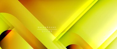 Çizgiler ve modern formlarla vektör geometrik arkaplan. Soyut yuvarlak şekiller, gölge ve ışık efektleri ile akışkan eğimli