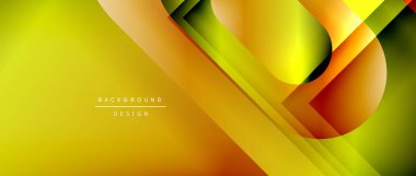 Çizgiler ve modern formlarla vektör geometrik arkaplan. Soyut yuvarlak şekiller, gölge ve ışık efektleri ile akışkan eğimli