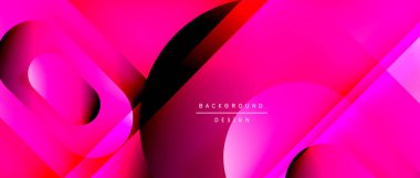 Çizgiler ve modern formlarla vektör geometrik arkaplan. Soyut yuvarlak şekiller, gölge ve ışık efektleri ile akışkan eğimli