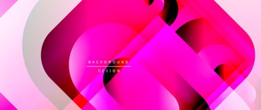 Çizgiler ve modern formlarla vektör geometrik arkaplan. Soyut yuvarlak şekiller, gölge ve ışık efektleri ile akışkan eğimli