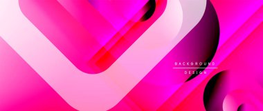 Çizgiler ve modern formlarla vektör geometrik arkaplan. Soyut yuvarlak şekiller, gölge ve ışık efektleri ile akışkan eğimli